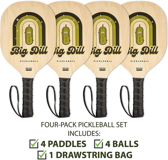 Big Dill Superstar Wooden Pickleball Paddle Set
