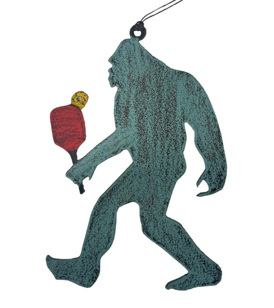 Bigfoot Pickleballer Ornament Teal