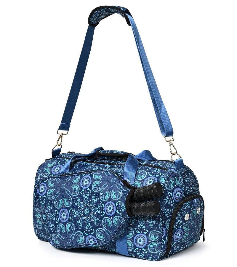 Load image into Gallery viewer, Paisley Pickleball Duffle Bag Blue
