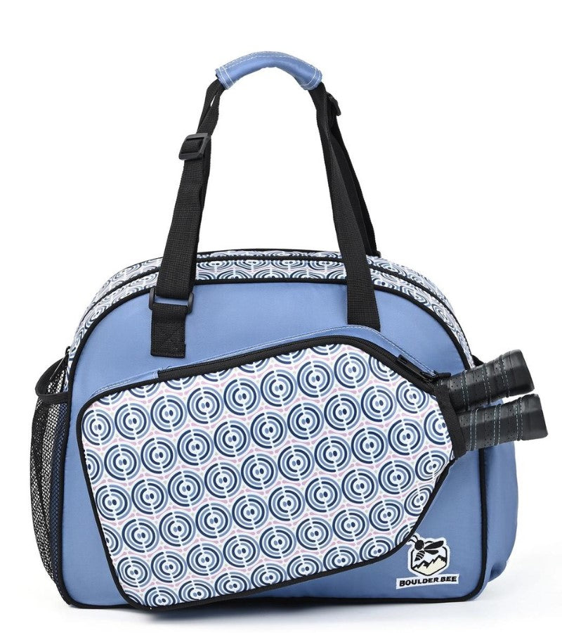 Load image into Gallery viewer, Boulder Bee Blue Swirls Pickleball Tote Bag
