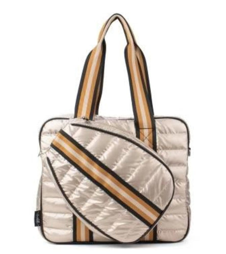 Designer Puffer Pickleball Tote Bag - Bronze