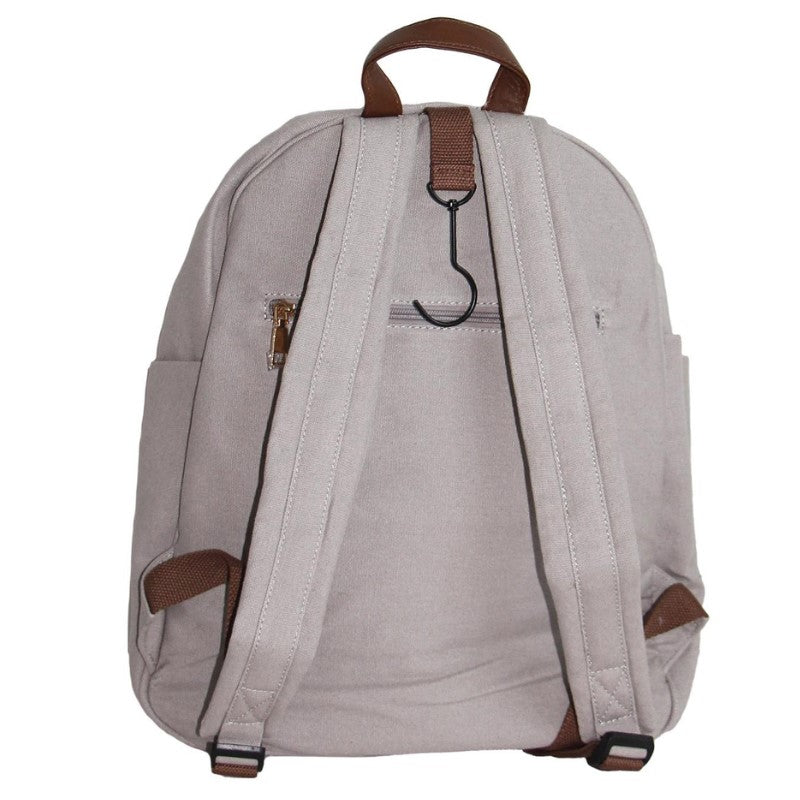 Load image into Gallery viewer, Mens Canvas Pickleball Backpack Grey - Back View
