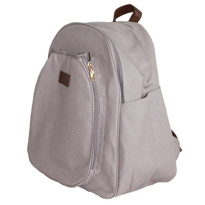 Load image into Gallery viewer, Mens Canvas Pickleball Backpack Grey - Side View
