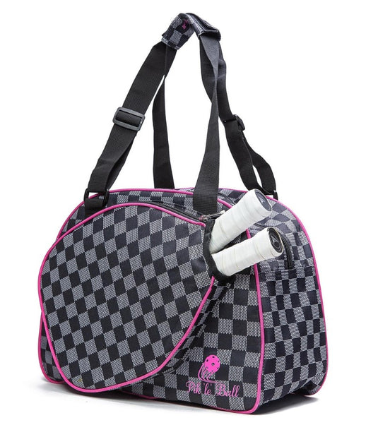 Pik 'le' Ball Checkered Premium Pickleball Tote Bag