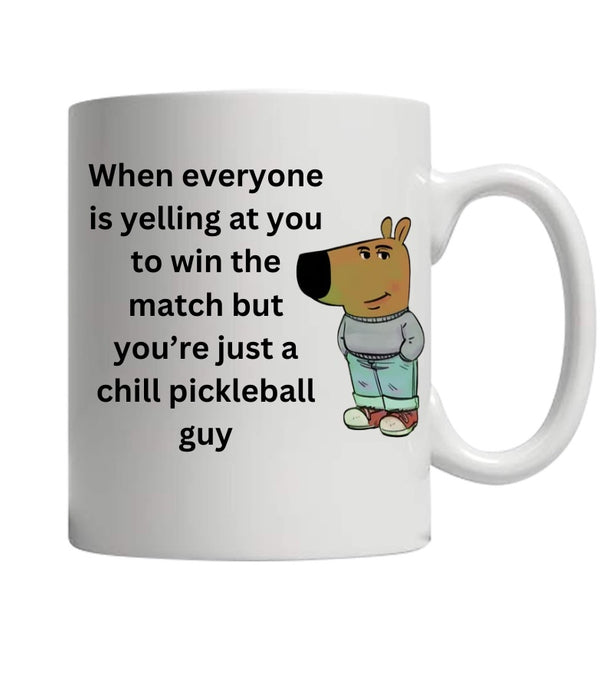 Chill Pickleball Guy Pickleball Mug - 11 oz Mug White