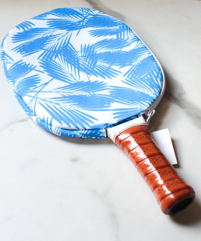 Load image into Gallery viewer, Clairebella Bamboo Designer Pickleball Paddle &amp; Cover Blue
