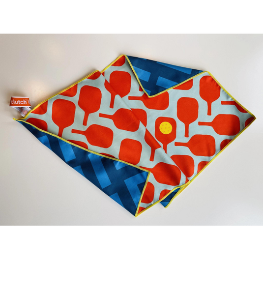 Orange and Blue Microfiber Pickleball Towel 15