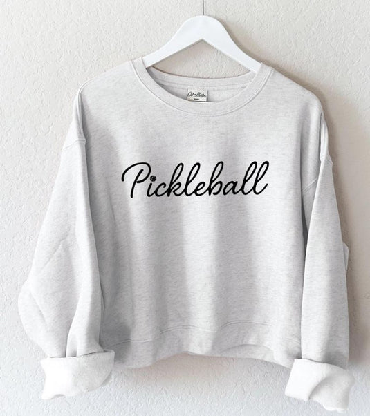 Pickleball Mid Crew Neck Sweatshirt - Grey