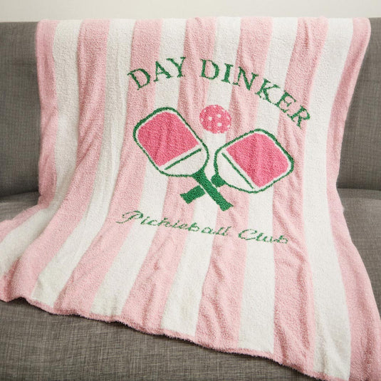 Day Dinker Pickleball Club Blanket on Couch