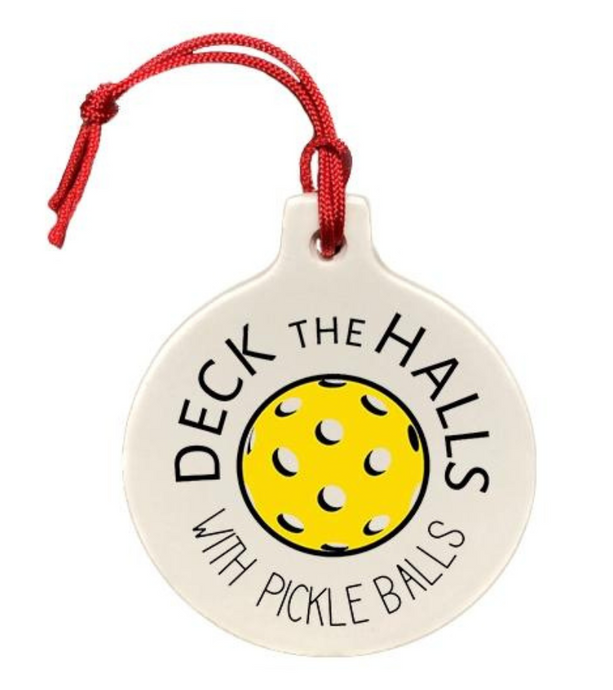 Deck the Halls with Pickleballs Ornament