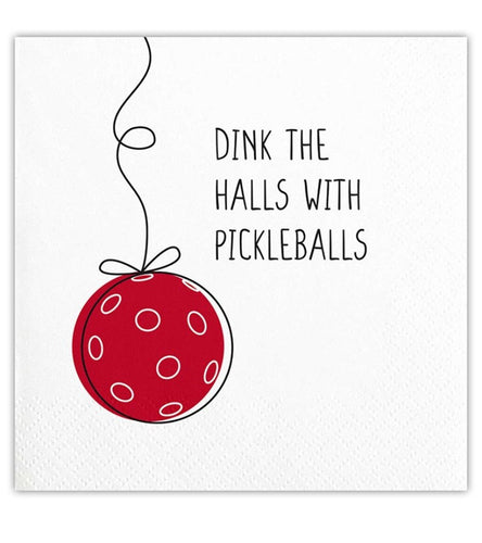 Pink the Halls with Pickleballs Paper Cocktail Napkins