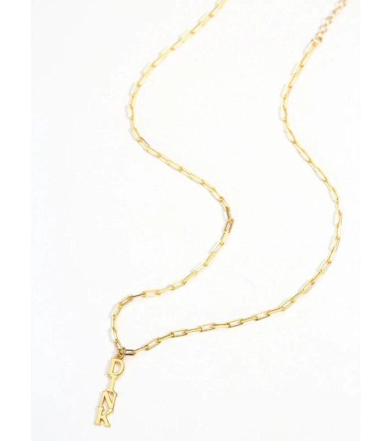 Load image into Gallery viewer, Dinks on Me Pickleball Necklace Gold
