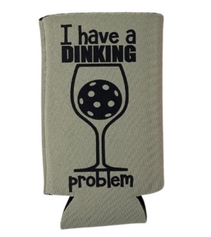 Load image into Gallery viewer, I Have a Dinking Problem Funny Pickleball Slim Can Koozie Grey
