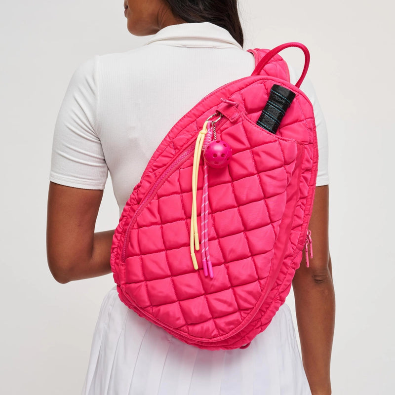 Load image into Gallery viewer, The Ace Pickleball Quilted Sling Bag - Spicy Pink
