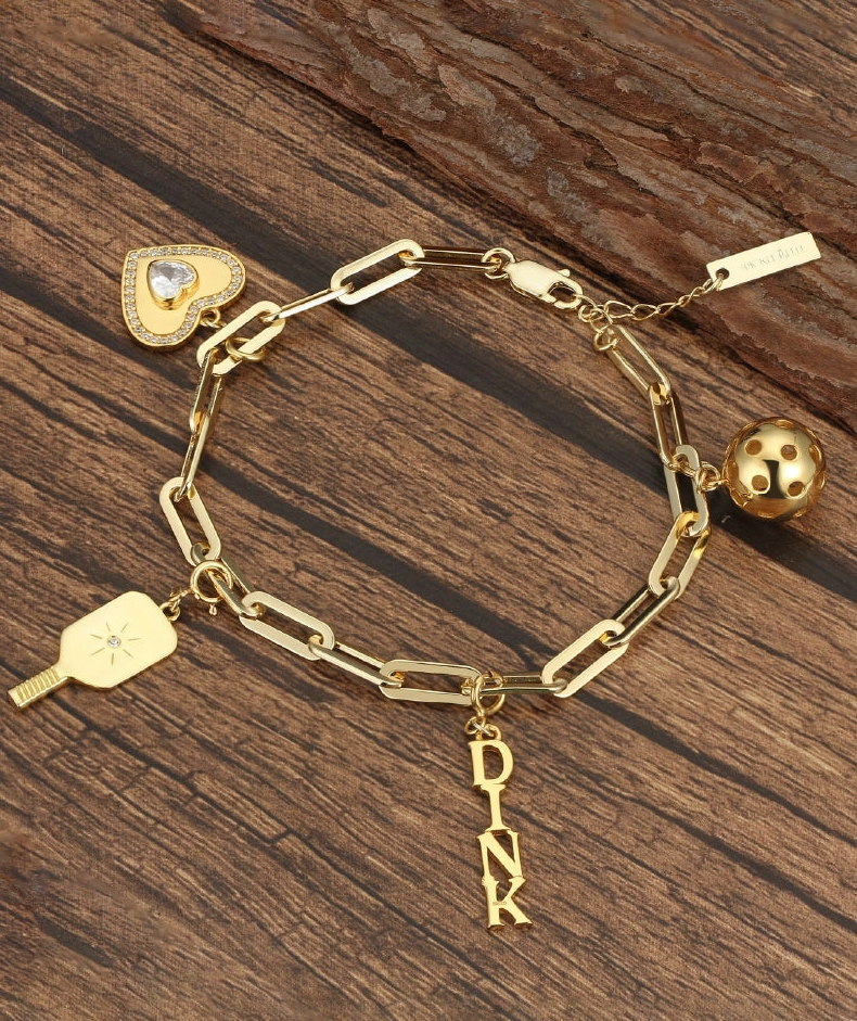 Load image into Gallery viewer, Pickle Me Gold Charm Bracelet
