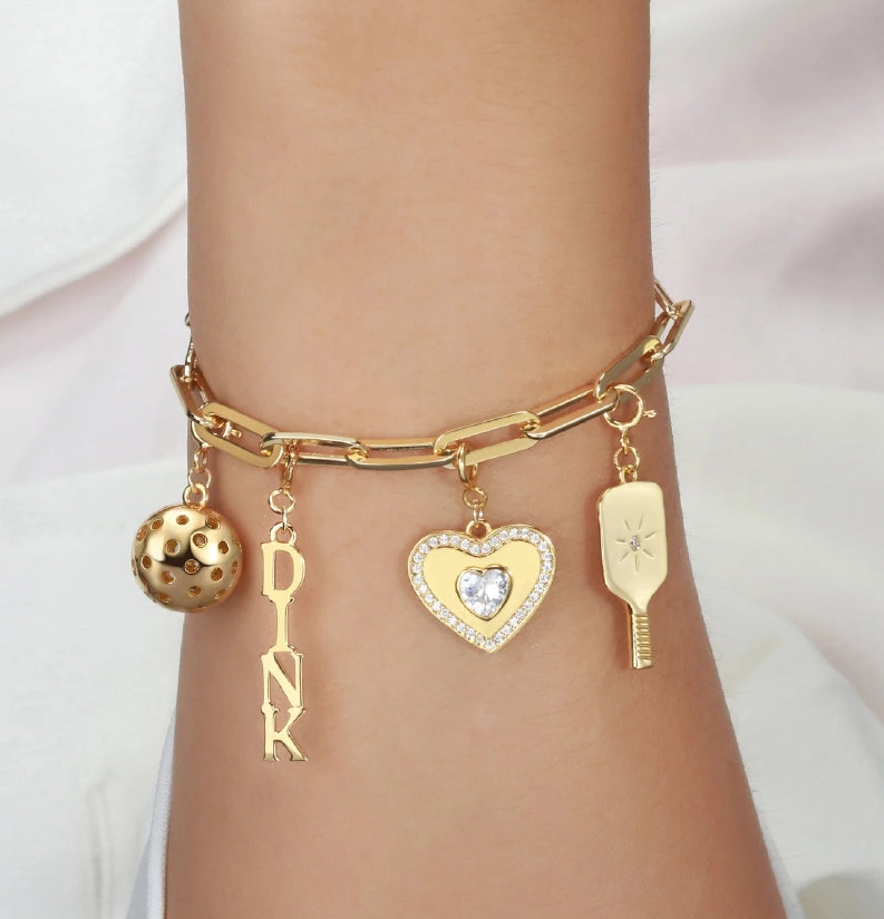 Load image into Gallery viewer, Pickle Me Gold Charm Bracelet
