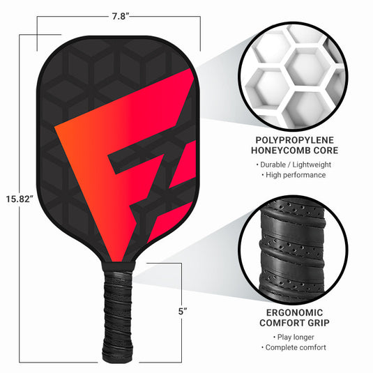 F2 Sports Sporty Orange Graphite Pickleball Paddle