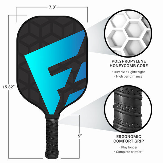 F2 Sports Sporty Blue Graphite Pickleball Paddle