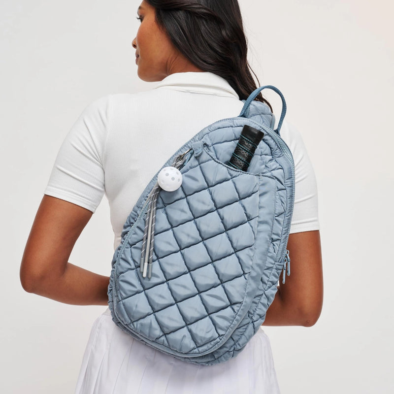 Load image into Gallery viewer, The Ace Pickleball Quilted Sling Bag - Slate Blue
