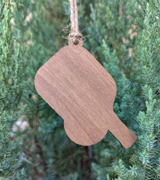 Floral Paddle Wooden Pickleball Ornament