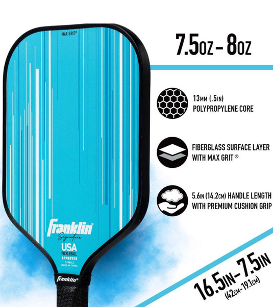 Franklin Signature Series Fiberglass Pro Pickleball Paddle Blue