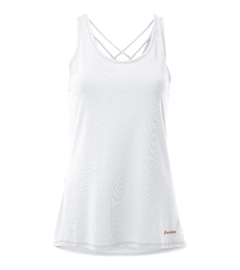 Load image into Gallery viewer, Franklin Courtside Womens Pickleball Tank Top White
