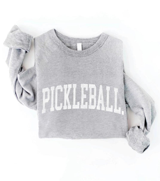 Graphic Style Pickleball Sweatshirt Heather Grey
