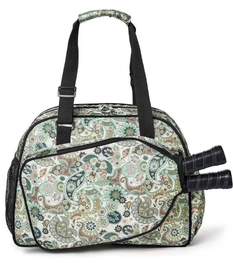 Load image into Gallery viewer, Paisley Pickleball Tote Bag Green

