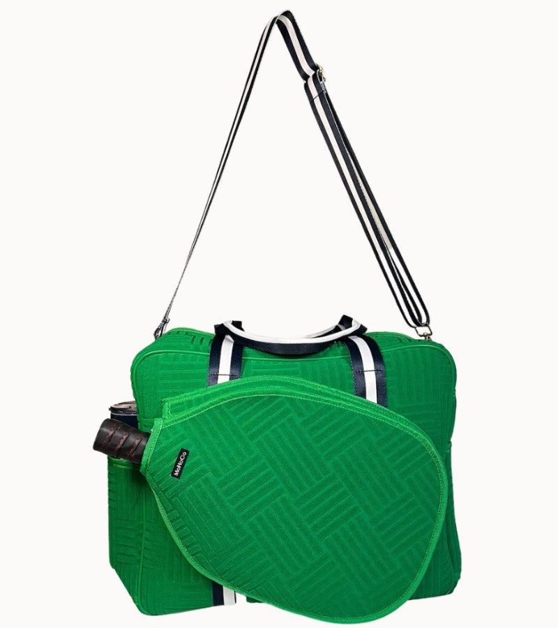 Load image into Gallery viewer, Terry Pickleball Tote Kelly Green with strap
