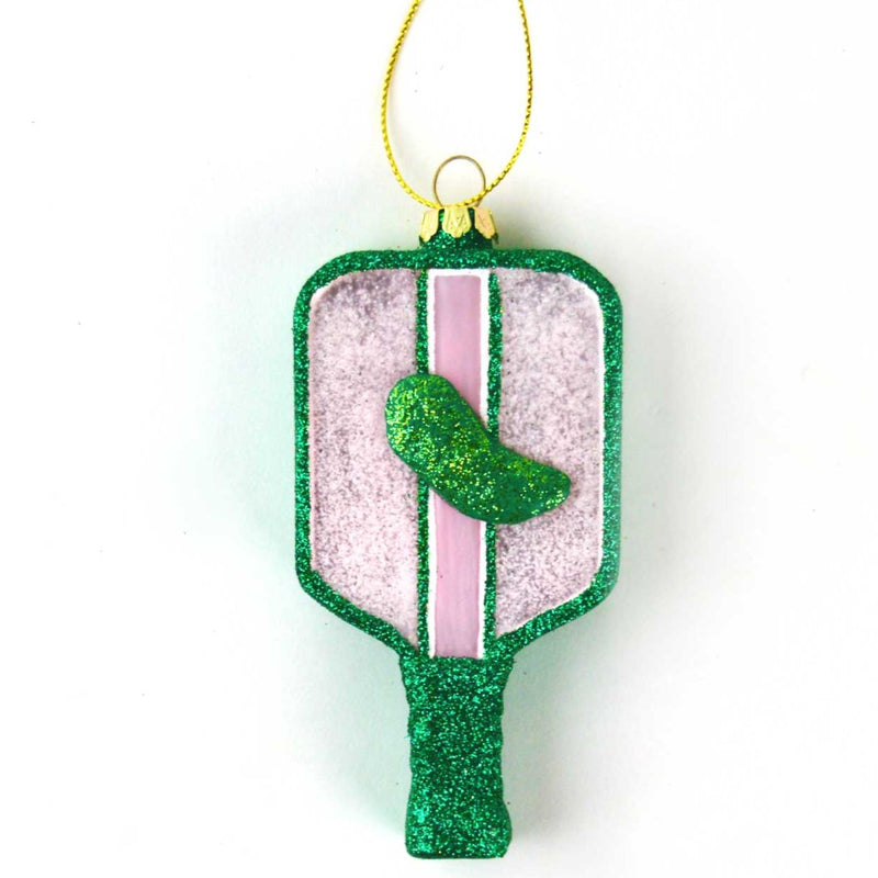 Load image into Gallery viewer, Hand Painted Glass Pickleball Ornament
