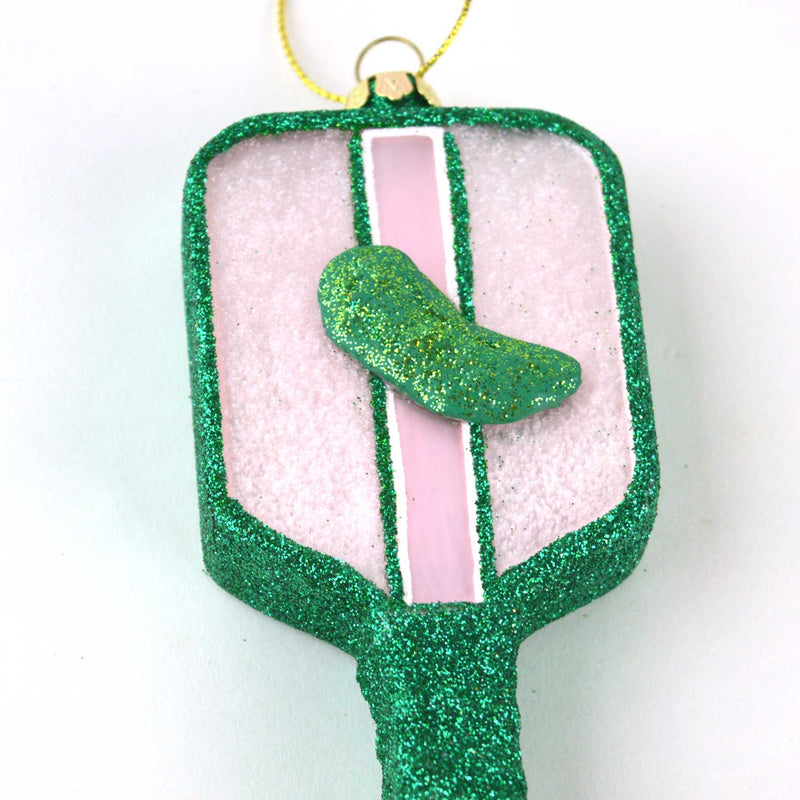 Load image into Gallery viewer, Hand Painted Glass Pickleball Paddle Ornament
