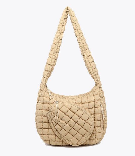 Hayley Pickleball Quilted Bag - Straw