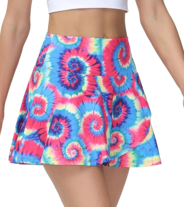 Hippie Love Tie Dye Pickleball Skirt