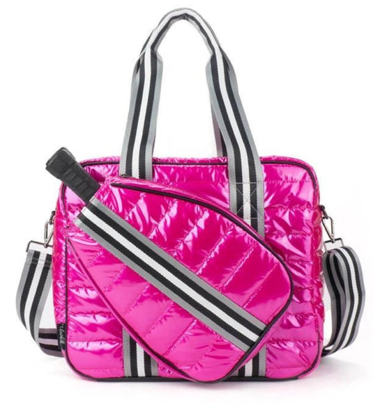 Hot Pink Puffer Pickleball Tote Bag
