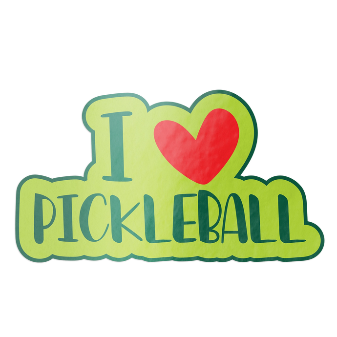 I Heart Pickleball 4 Inch Sticker