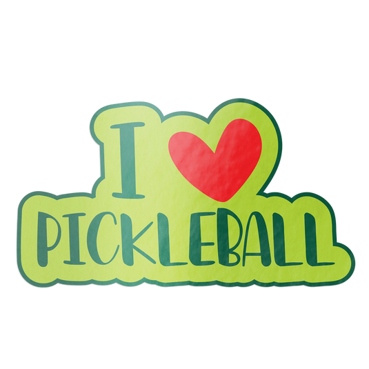 I Heart Pickleball 4 Inch Sticker