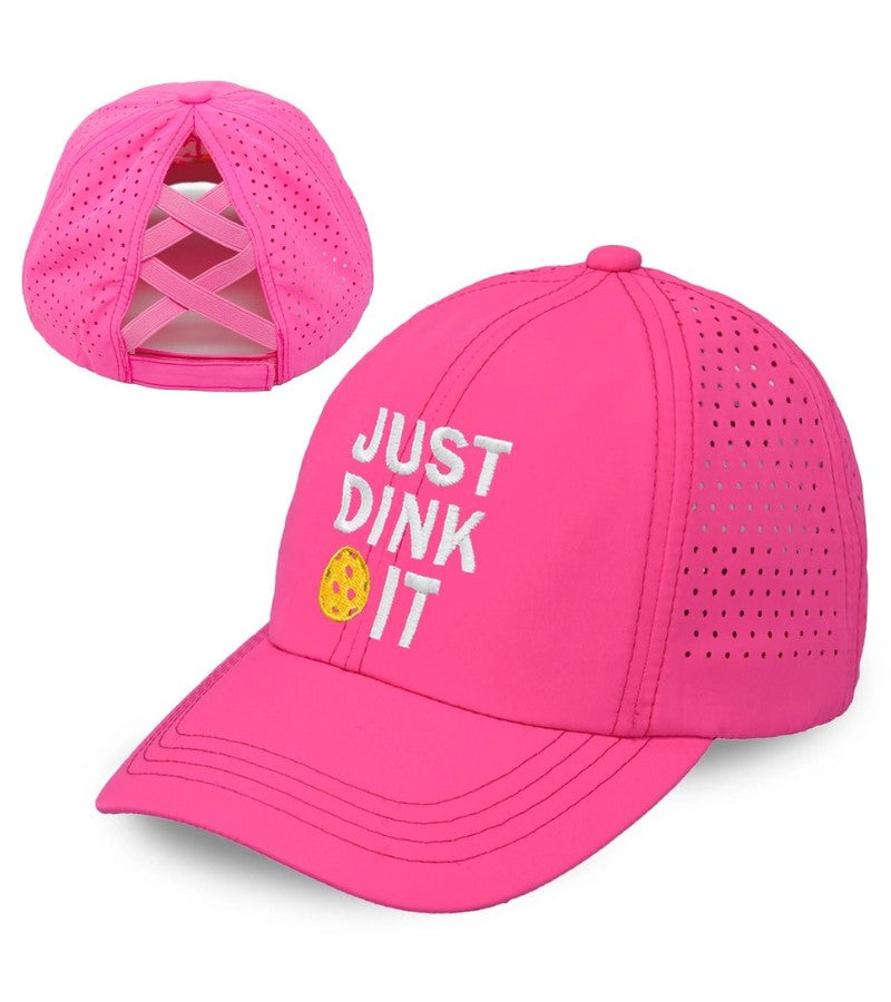 Load image into Gallery viewer, Just Dink It Criss-Cross Running Hat Hot Pink
