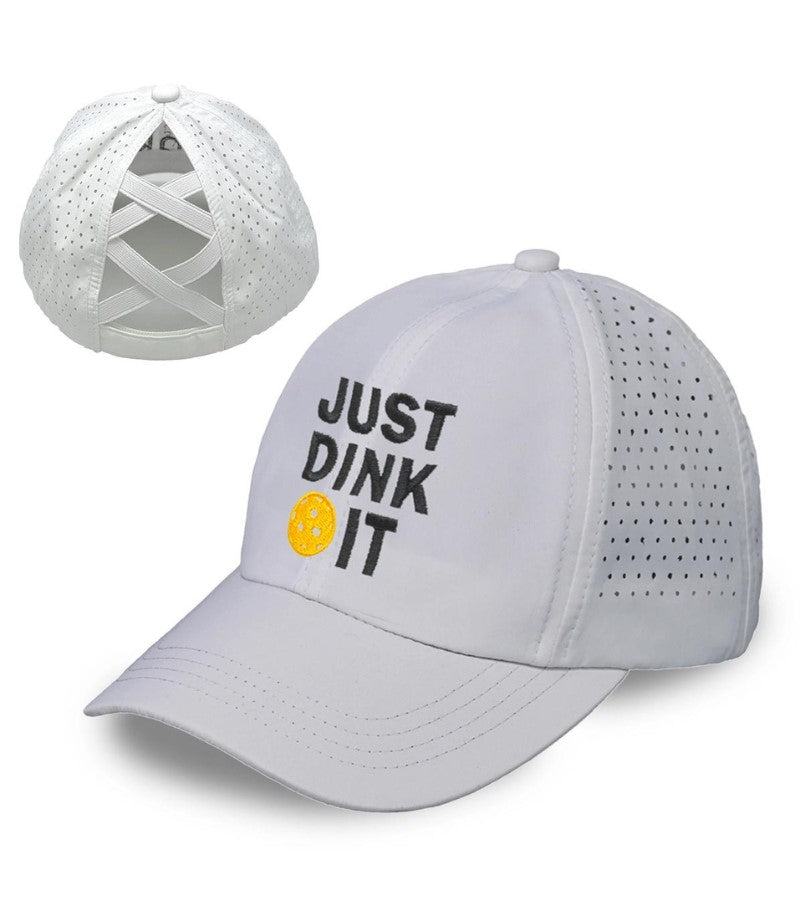 Load image into Gallery viewer, Just Dink It Criss-Cross Running Hat White
