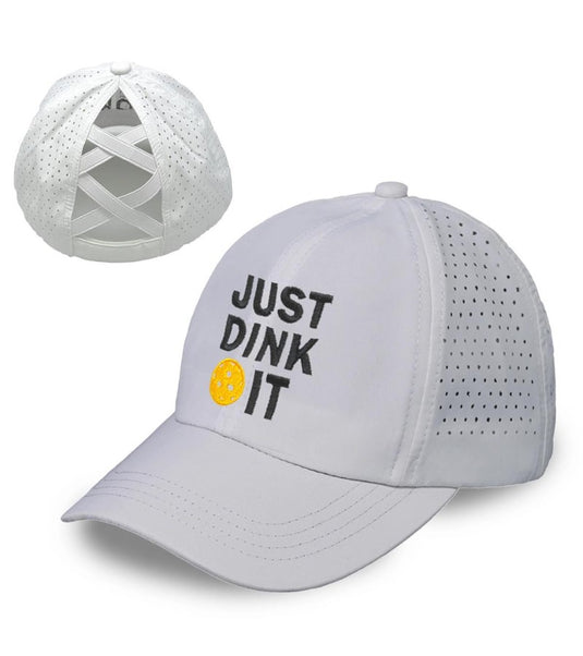 Just Dink It Criss-Cross Running Hat White