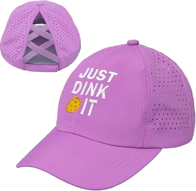 Load image into Gallery viewer, Just Dink It Womens Cris Cross Running Hat - Purple
