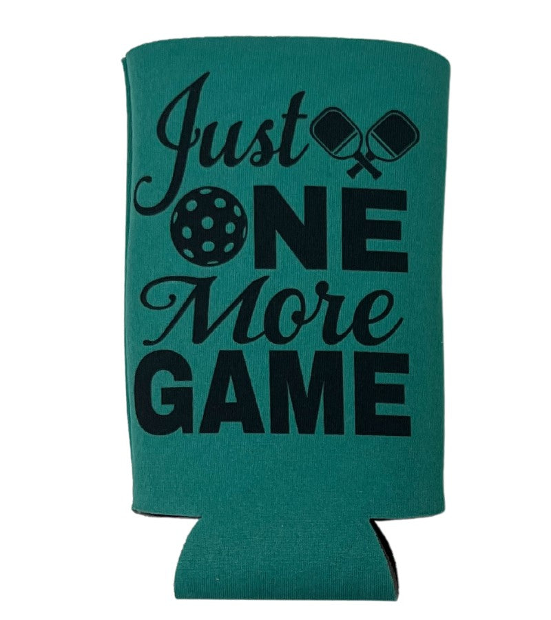 Load image into Gallery viewer, Just One More Game Slim Can Koozie Teal
