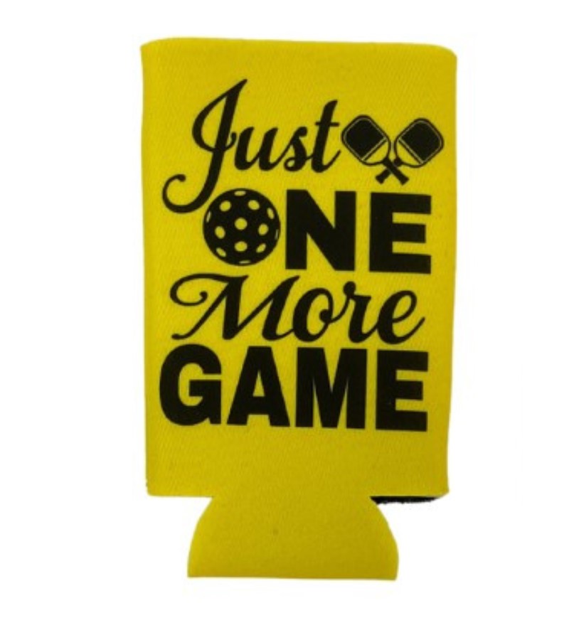 Load image into Gallery viewer, Just One More Game Funny Pickleball Koozie Slim Can Hugger
