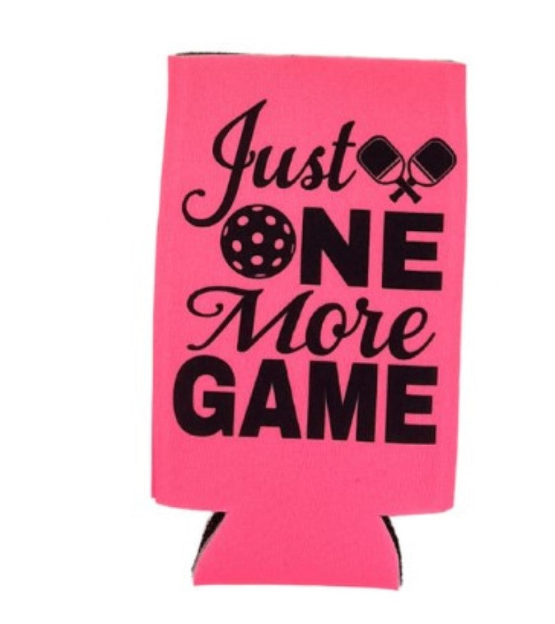 Load image into Gallery viewer, Just One More Game Funny Pickleball Koozie Slim Can Hugger
