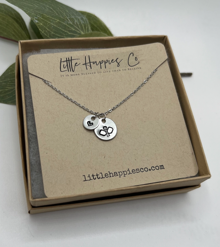 Little Happies Co Silver Heart Pickleball Necklace