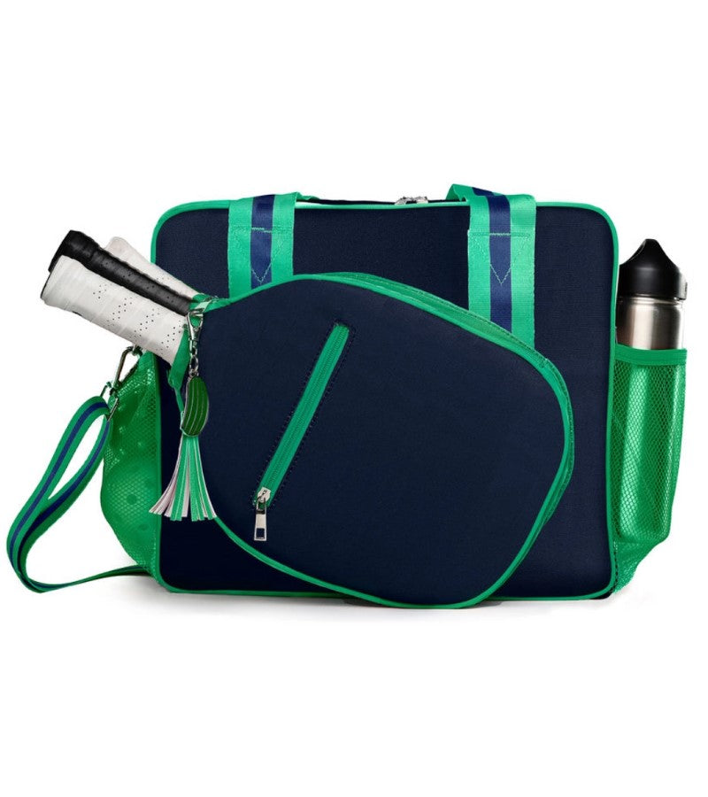 Load image into Gallery viewer, Lola Pickleball Tote - Navy with Green Accents
