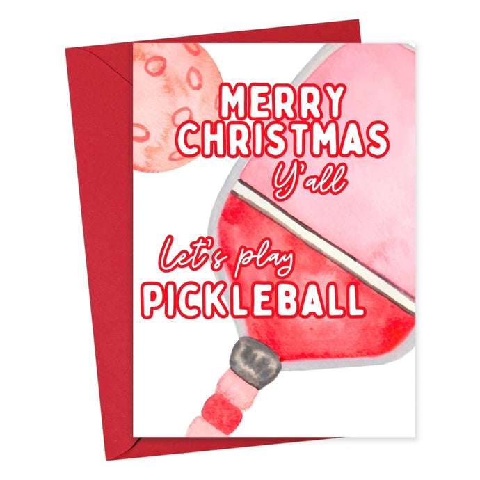 Merry Christmas Y'All Pickleball Card