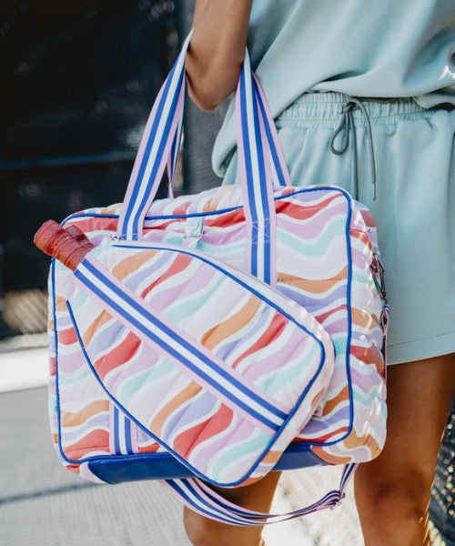 Multi Abstract Puffer Pickleball Tote