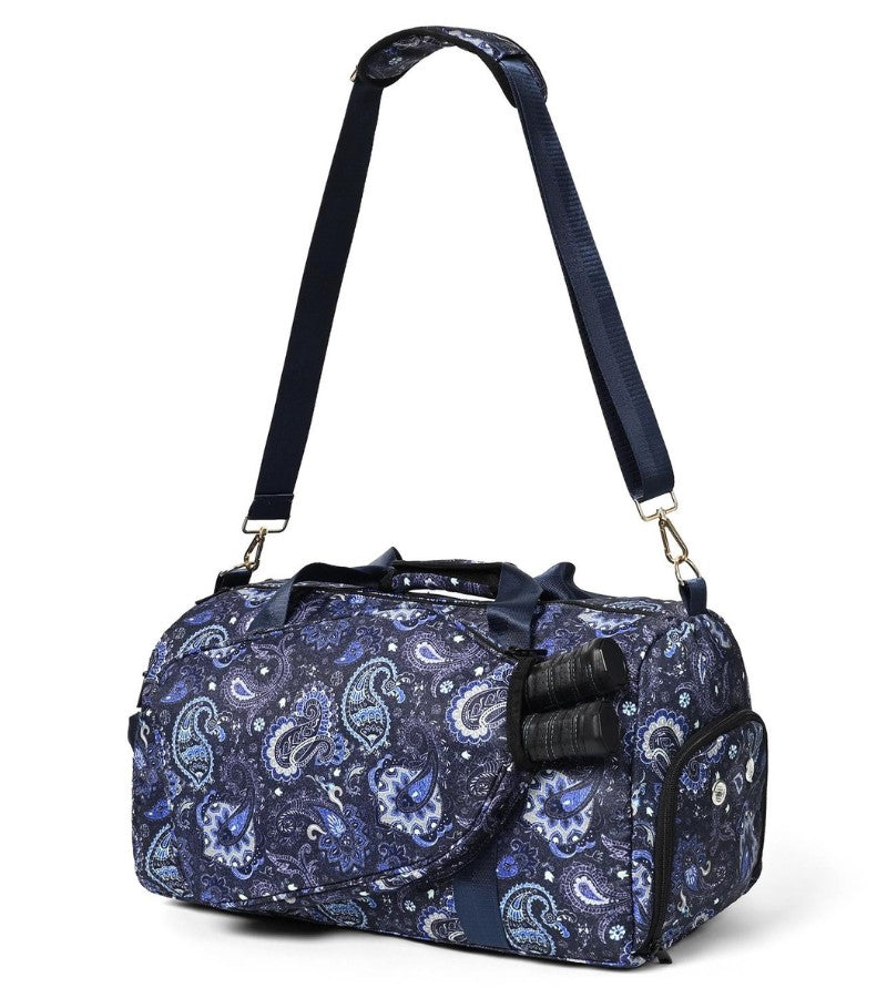 Load image into Gallery viewer, Paisley Pickleball Duffle Bag Navy
