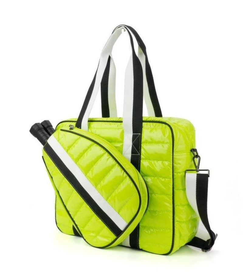 Load image into Gallery viewer, Neon Puffer Pickleball Tote Bag
