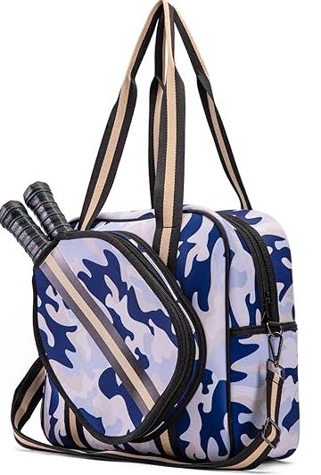 Load image into Gallery viewer, Neoprene Pickleball Bag in Blue Camo
